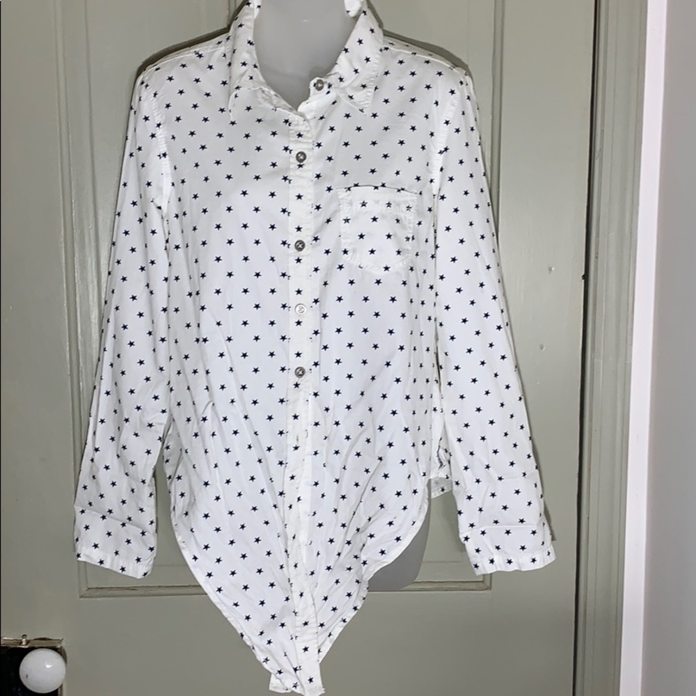 Seven Button Down/Tie front Top - Picture 6 of 8